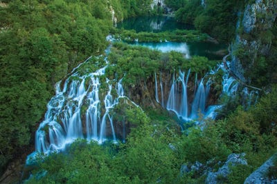 Croatia Plitvice Lakes National Park Wall Art Paintings Prints On Canvas 3 Pieces Clean Water and Mountain Nature Lanscape For Living Room Office Home Decor Modern Artwork 